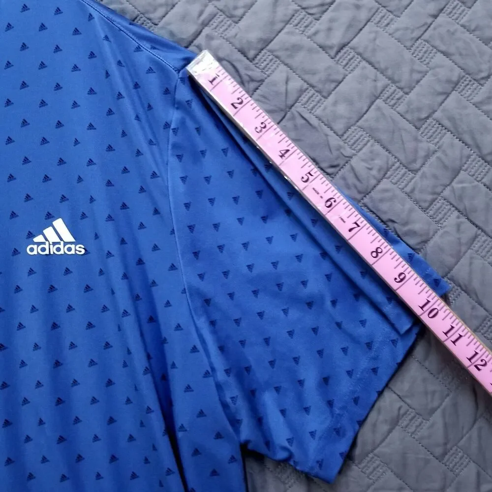 Adidas Polo Golf Shirt Mens 2XL Blue Performance‎ Fit Short Sleeve Collared